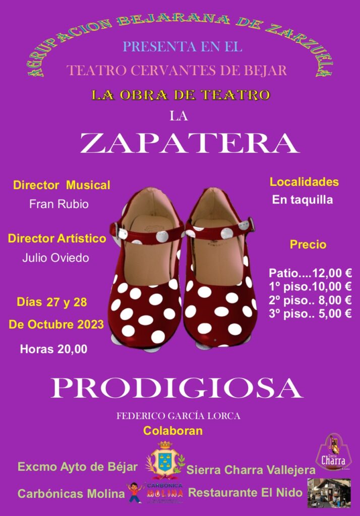 La Agrupación Bejarana de Zarzuela regresa a escena con la obra “La zapatera prodigiosa” - 17 de octubre de 2023